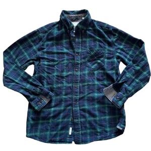 Weatherproof Men's Navy and Teal Plaid Shirt